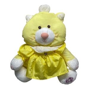 Fisher-Price Puffalump Vintage Yellow Parachute Kitten Cat Yellow Lace Dress